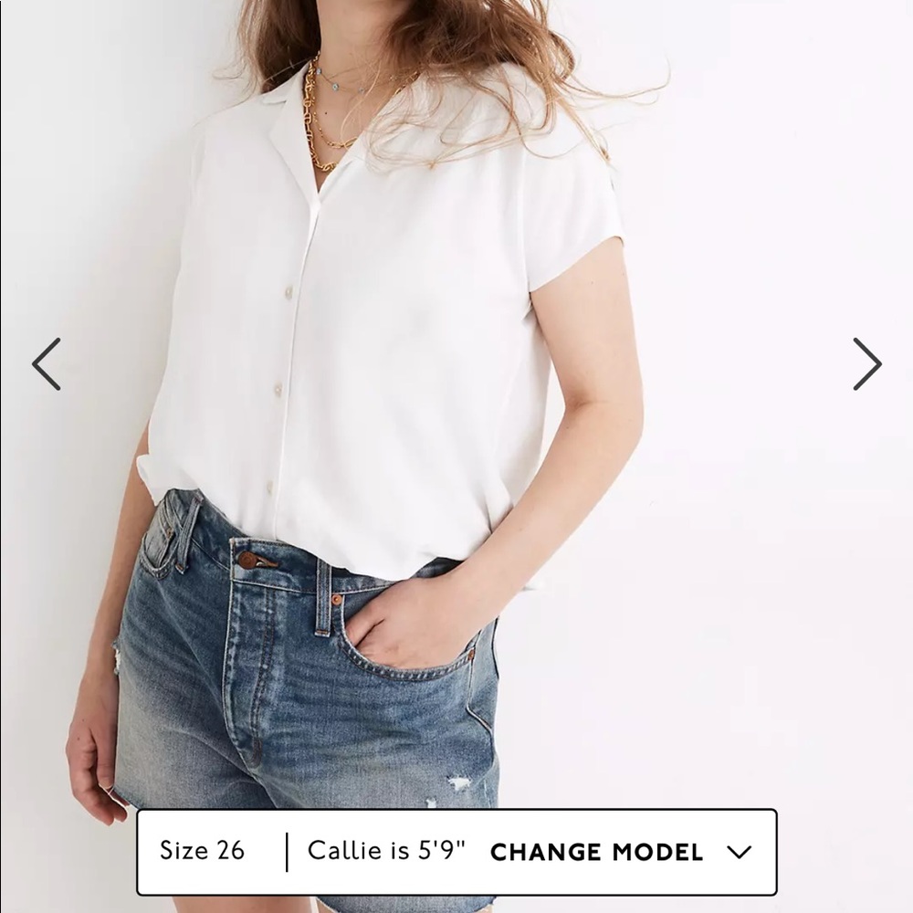 Madewell Dad shorts in Castlewood wash
